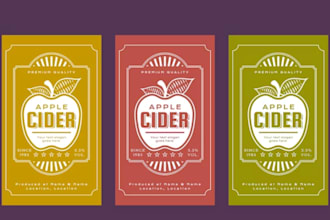 design juice label, water bottle label, energy drink, can and beverage label