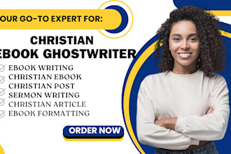 be your christian ebook writer, book editor, sermon, devotional, cover design