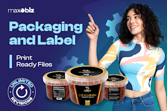 design product label and packaging, print ready files
