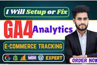 setup  or fix google analytics ga4 ecommerce tracking  conversions