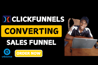 design high converting sales funnels, landing pages in clickfunnels and unbounce