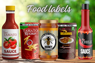 do label logo for sauce honey spice pouch salsa seasoning can ketchup rub pepper