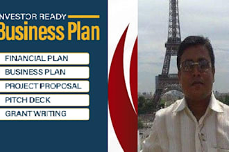 develop a topnotch business plan for investors, fundraising, grants, startups