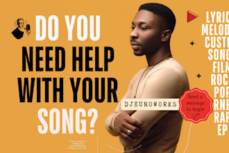 write song lyrics and sing catchy afrobeats, house and pop songs that stand out