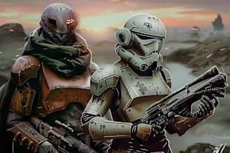 draw your star wars sci fi character art and abstract