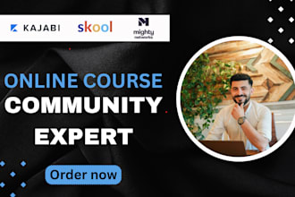 set up skool, kajabi, circle online course community
