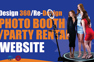 design photo booth website, 360 photo booth website, party rental website