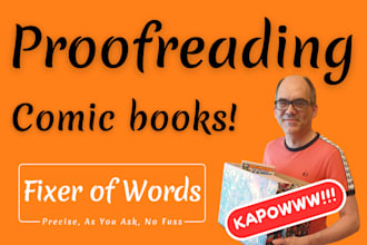 proofread your comic book, graphic novel, webtoon, any genre