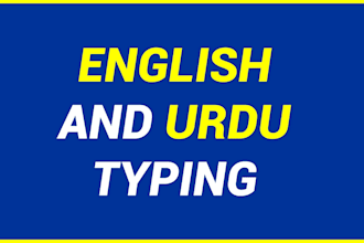 do urdu typing for you professionally