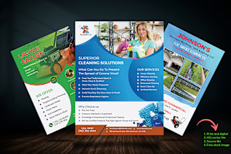 design flyer for cleaning service, car wash, lawn care