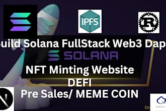 develop nft mint website solana nft minting website website dapp smart contract