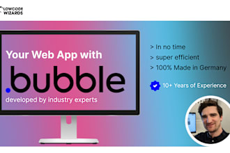 develop your custom web app, saas, marketplace or mvp with bubble io