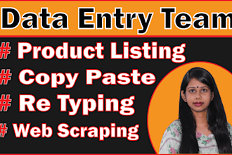 assist you any kind of data entry service with my team