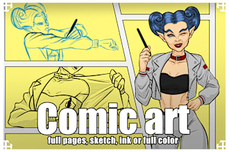 draw comic pages, line art and full colored