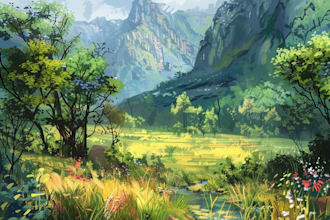 design an concept fantasy art landscape illustration