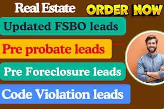 do fsbo leads, pre probate, pre foreclosure, code violation with skip tracing