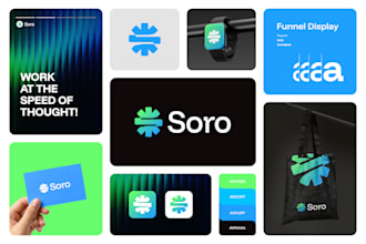 design brand logo, branding kit and brand identity