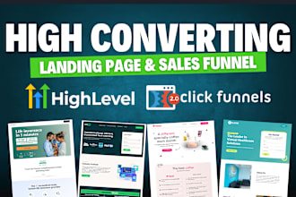 build landing page, sales funnel in gohighlevel, clickfunnels 2 0