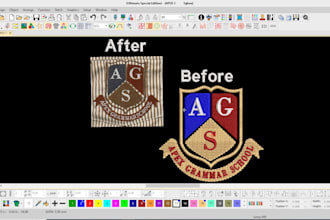 be embroidery design into dst pes jef in 1 hour