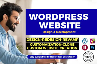 do wordpress website design, redesign, customization, custom build or revamp