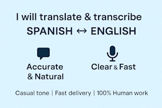 be your fluent english spanish translator for any kind of text
