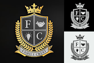 design luxury emblem coat of arms heraldic shield family crest logo