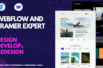 design framer or webflow website, figma to framer or figma to webflow