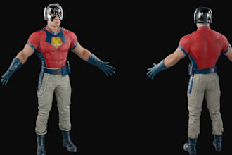 modular 3d, customizable 3d model, human 3d uv mapping, game texture3d character