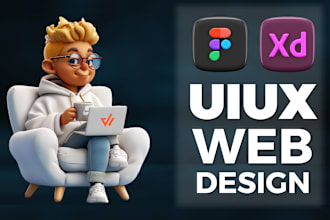 do website UI UX design using figma or adobe xd