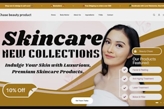 build dynamic skin care website beauty skincare website cosmetics skincare store