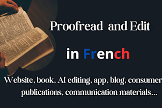 proofread and rewrite any document, book or website in a culturaly proper french