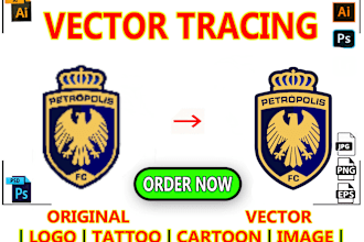 do manual vector trace, vectorize, redraw, illustrator work