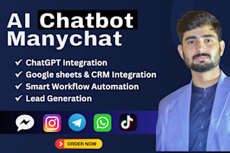 create ai chatbot for your social media with manychat