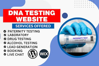 medical website, dna testing, paternity testing, healthcare on wix, wordpress