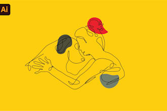 draw custom continuous line art from your photo in 24 hours