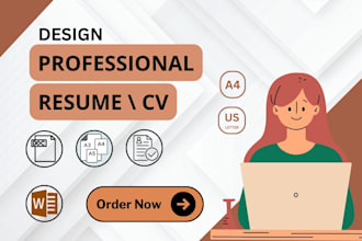 make a professional resume design or modren CV templates