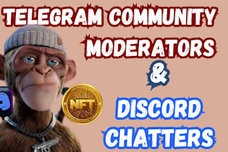 be telegram discord community moderator crypto meme coin gaming project manager
