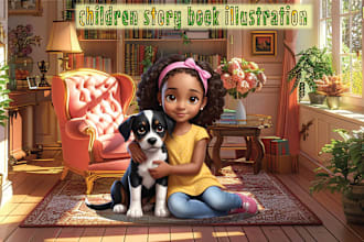 draw awesome african american children story book illustration