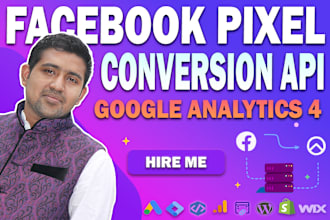 setup facebook pixel conversion API, ga4 server side, ecommerce tracking by GTM