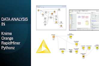 use knime, rapidminer, orange and python to create and manage your workflows
