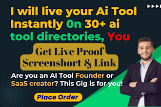 instantly live your ai tool on 30 ai directory website