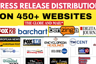 do press release distribution, publish press release on 450 sites