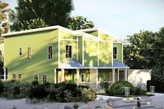 design 3d luxury house interior, exterior design with realistic visualization