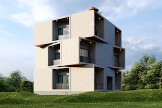 design 3d luxury house interior, exterior design with realistic visualization
