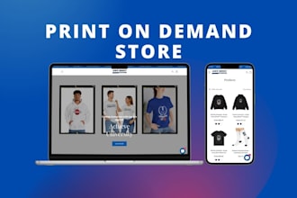 set up shopify print on demand store or website