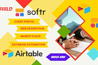 design portals, workflows, or marketplaces using softr, airtable,glide, draftbit