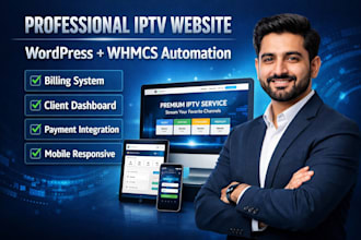 create a professional iptv website in wordpress with whmcs billing system