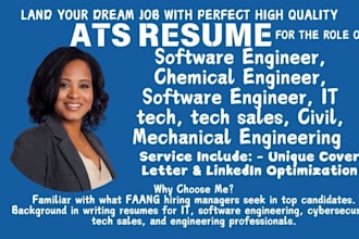 craft software engineer, IT tech, tech sales, engineering resume for faang role