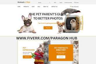design cat dog animal pet  store shopify store, product and dropshipping website