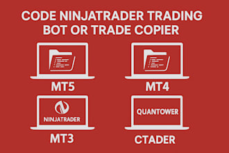 code ninjatrader trading bot or trade copier on mt5 mt4, nt8, ctrader, quantower